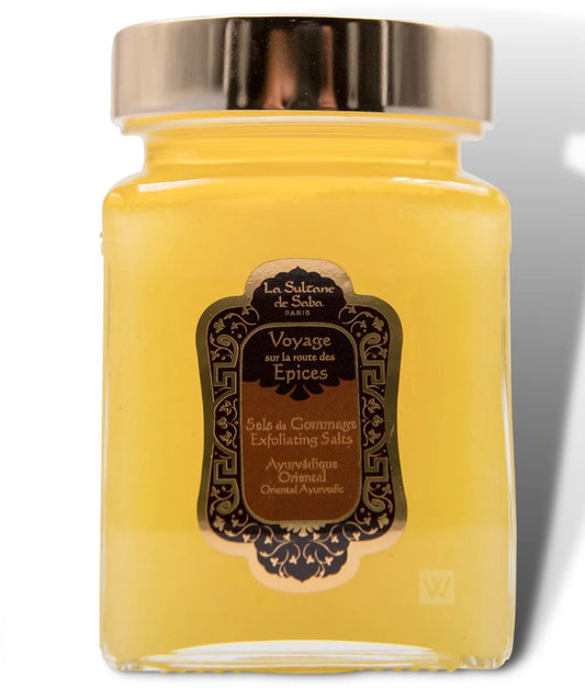 Salt Scrub - Ayurvedic Treatment - Amber Vanilla Patchouli Journey To The Spices Route